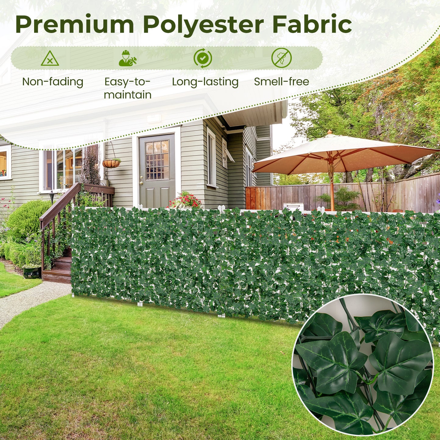 120 x 40 Inch Artificial Ivy Privacy Fence, Green Faux Plants at Gallery Canada