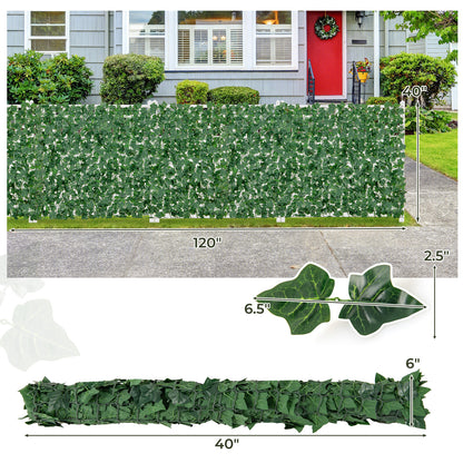 120 x 40 Inch Artificial Ivy Privacy Fence, Green Faux Plants at Gallery Canada