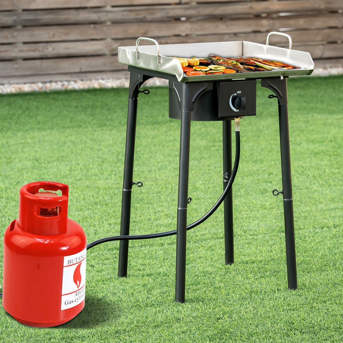 100 000-BTU Portable Propane Outdoor Camp Stove with Adjustable Legs, Black Outdoor Grills at Gallery Canada