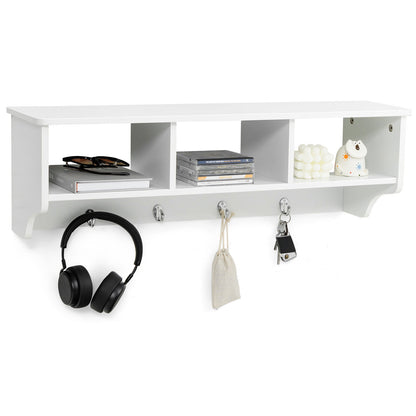 Wall Mount Cubby Organizer Hooks Entryway Storage Shelf, White Coat Racks & Hall Trees at Gallery Canada