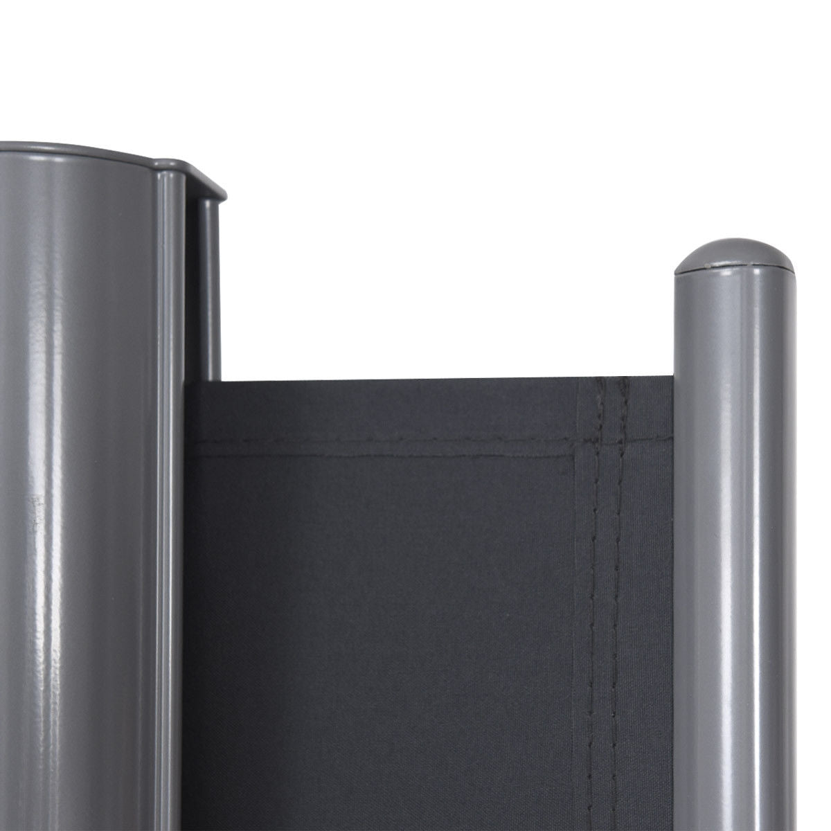 237 x 63 Inch Patio Retractable Double Folding Side Awning Screen Divider, Gray Outdoor Shades at Gallery Canada