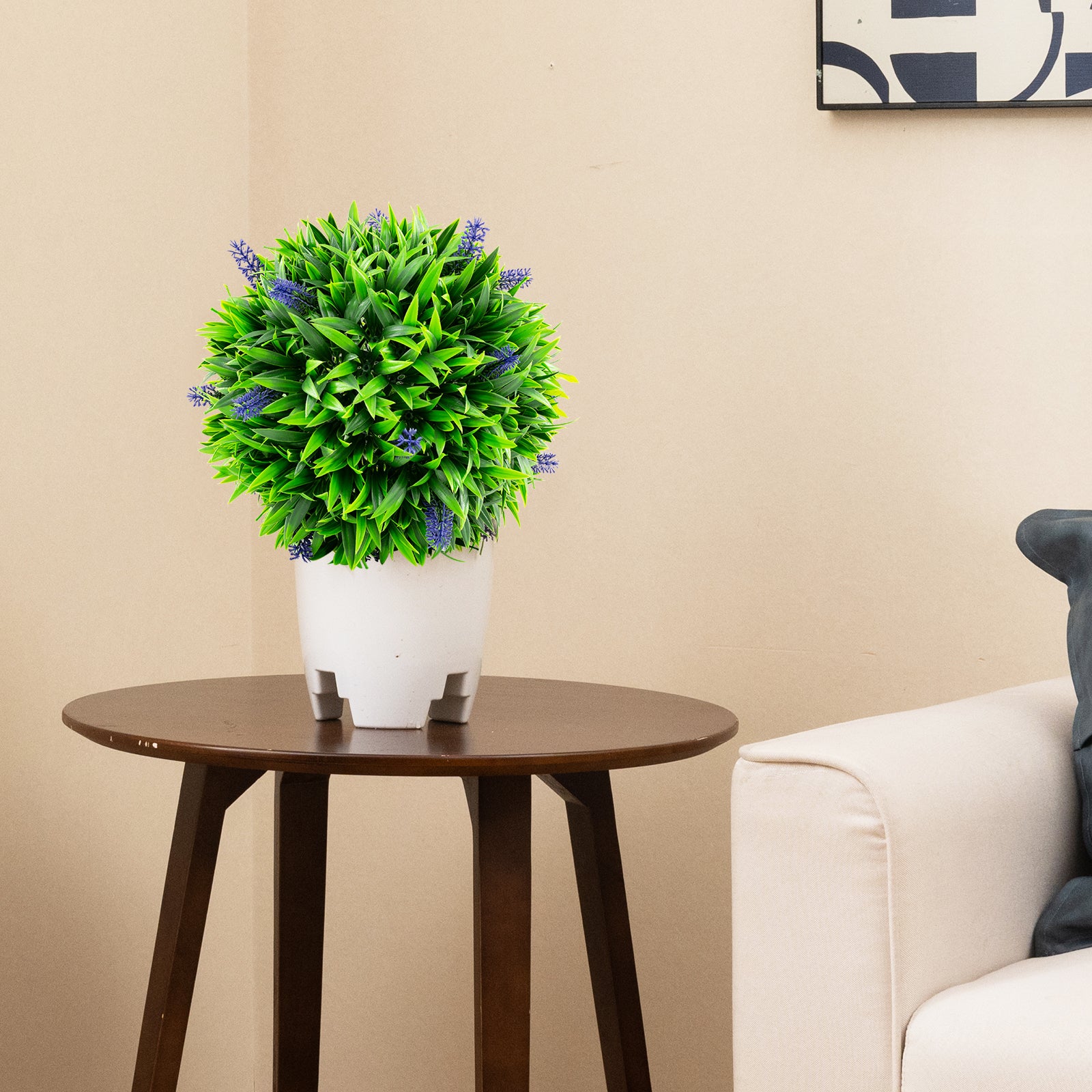 2 Pieces Artificial Lavender Topiary Balls with Flowers, Green Faux Plants at Gallery Canada