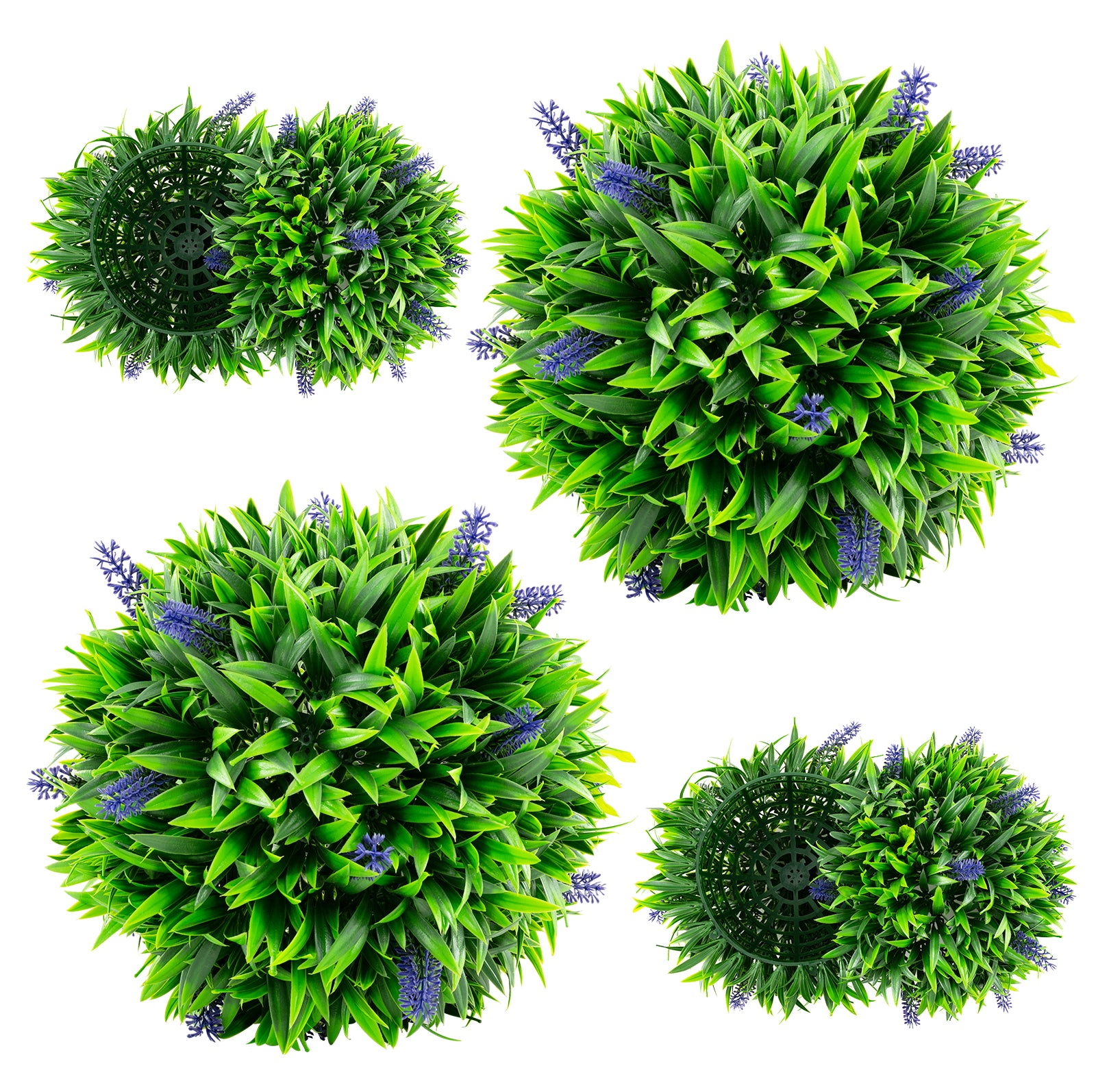 2 Pieces Artificial Lavender Topiary Balls with Flowers, Green Faux Plants at Gallery Canada