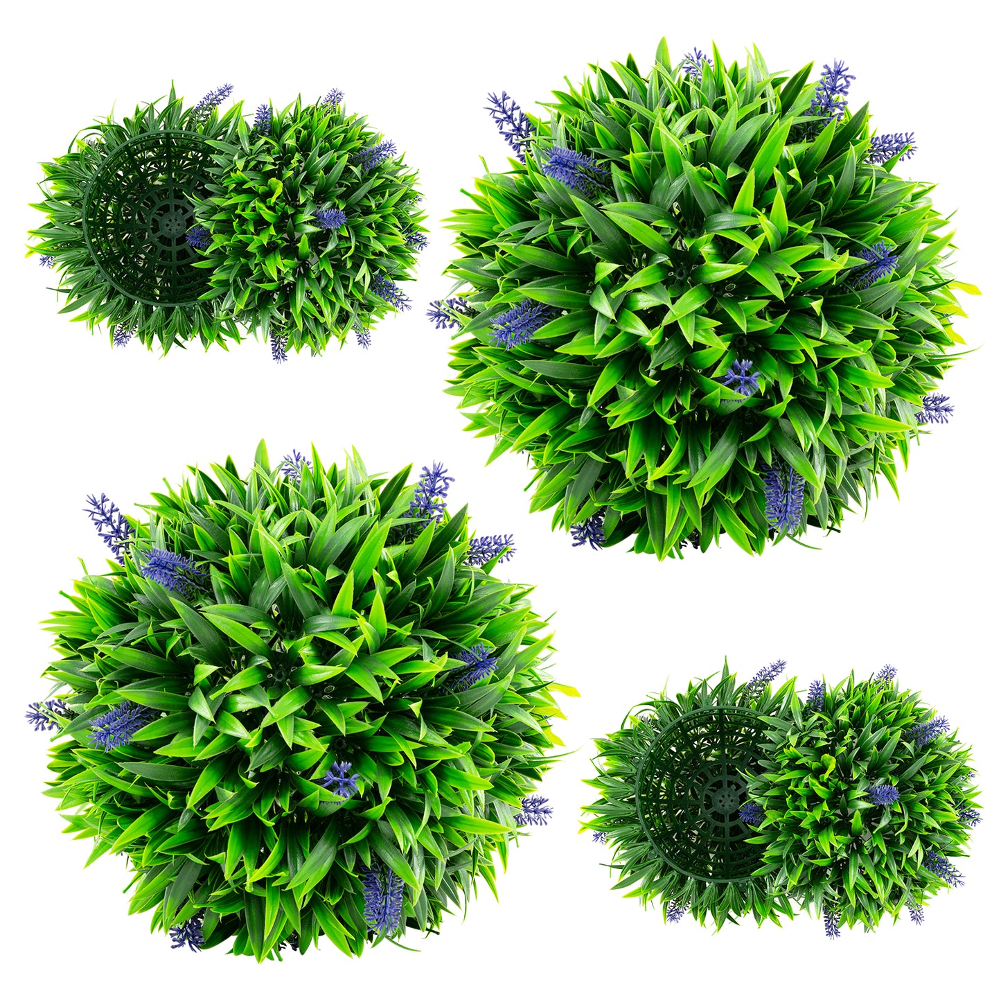 2 Pieces Artificial Lavender Topiary Balls with Flowers, Green Faux Plants at Gallery Canada