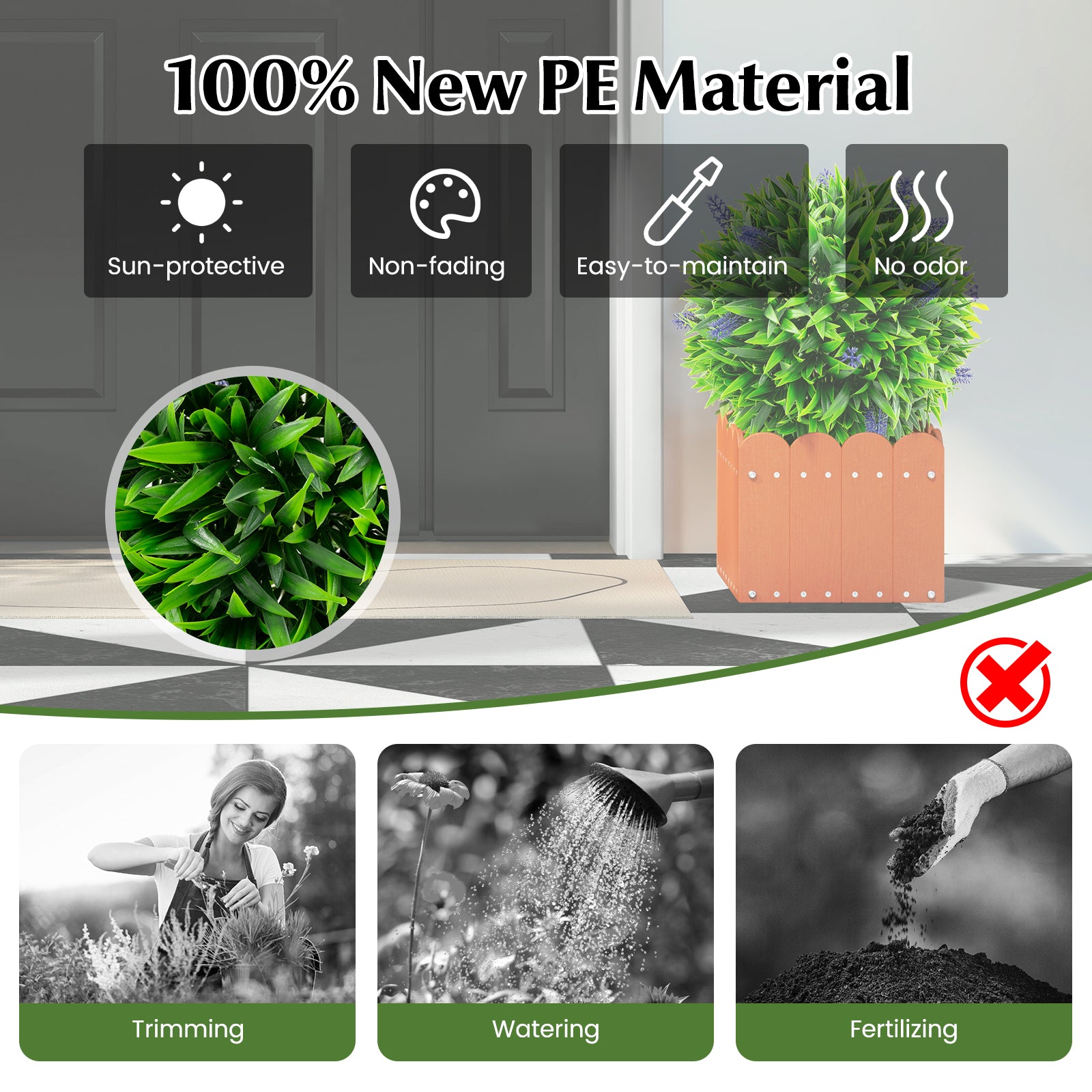 2 Pieces Artificial Lavender Topiary Balls with Flowers, Green Faux Plants at Gallery Canada