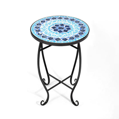 Steel Accent Plant Stand, Table, Cobalt Blue