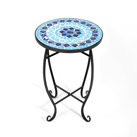Support pour plantes d'intérieur et d'extérieur en acier, table en cobalt, bleu