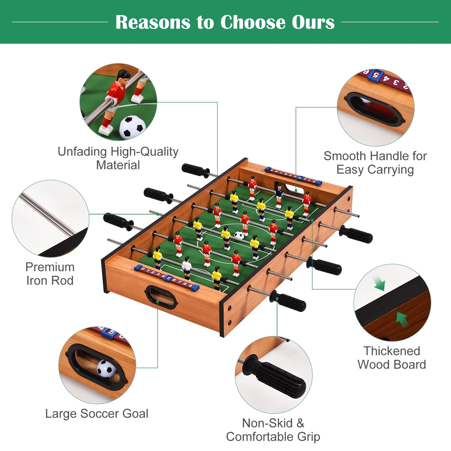 2 in 1 In/Outdoor Air Hockey Foosball Game Table, Brown Game Room at Gallery Canada
