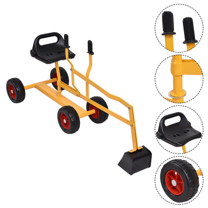 Heavy Duty Kid Ride-on 4-Wheel Excavator Sand Digger, Yellow Sandboxes at Gallery Canada