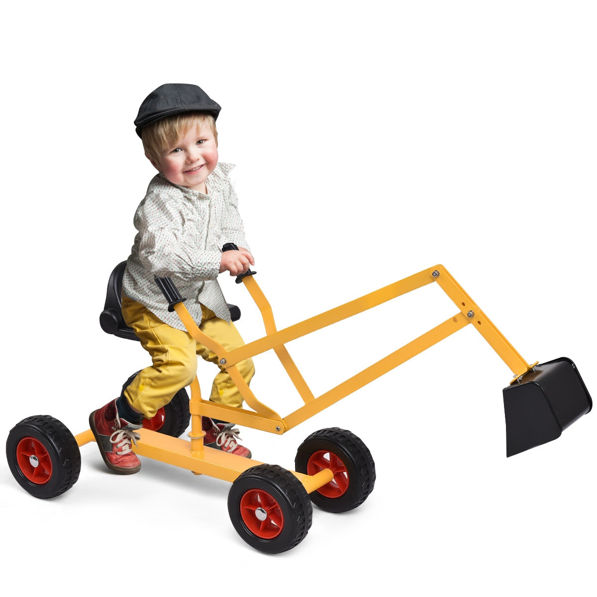 Heavy Duty Kid Ride-on 4-Wheel Excavator Sand Digger, Yellow Sandboxes at Gallery Canada