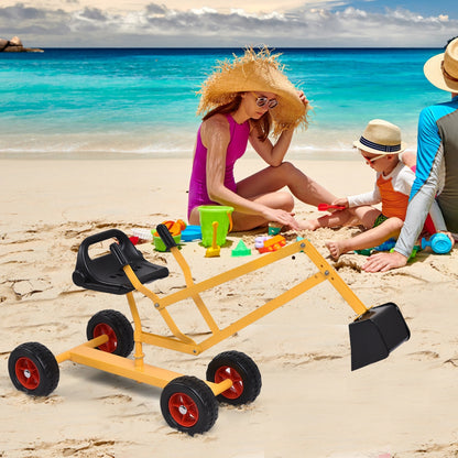 Heavy Duty Kid Ride-on 4-Wheel Excavator Sand Digger, Yellow Sandboxes at Gallery Canada