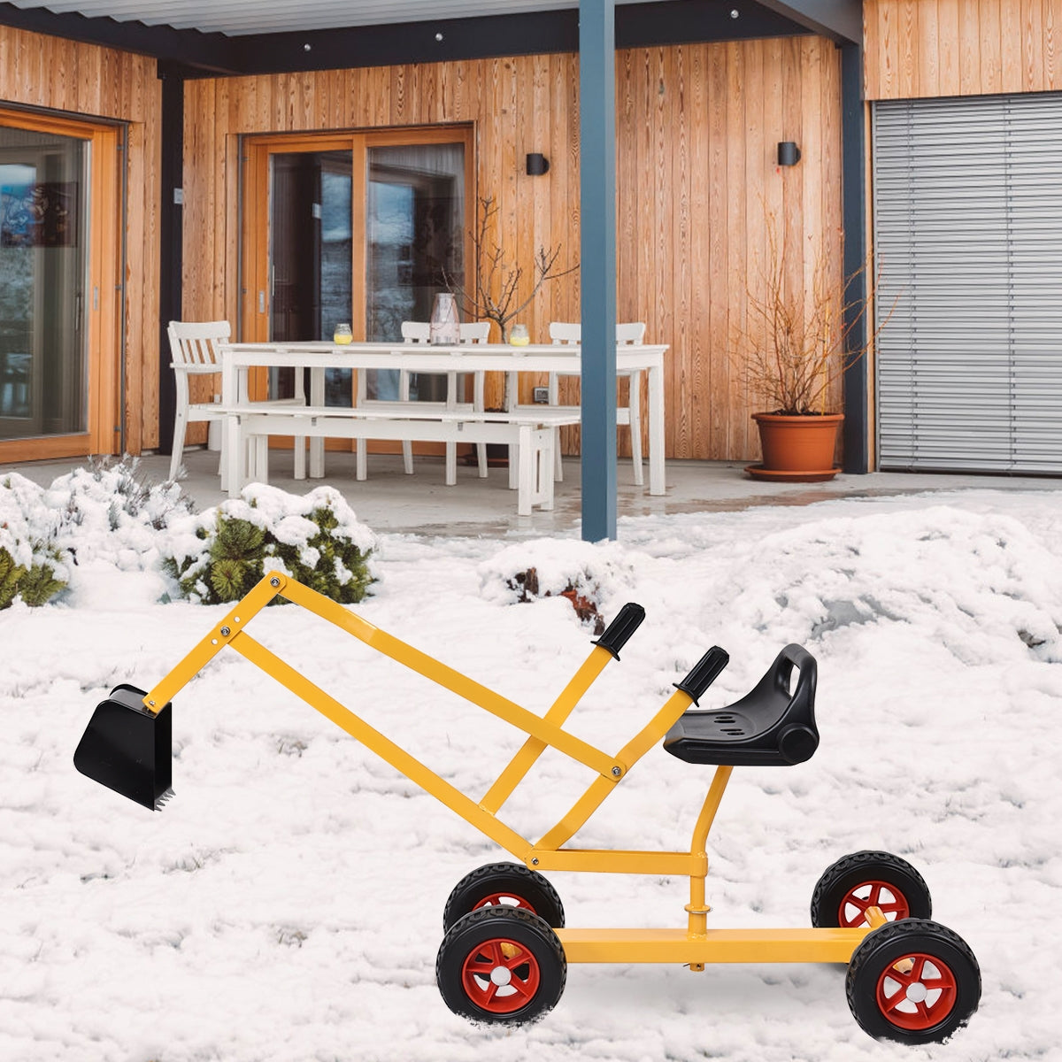 Heavy Duty Kid Ride-on 4-Wheel Excavator Sand Digger, Yellow Sandboxes at Gallery Canada