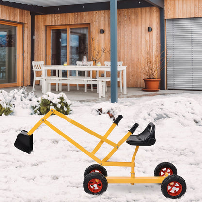 Heavy Duty Kid Ride-on 4-Wheel Excavator Sand Digger, Yellow Sandboxes at Gallery Canada