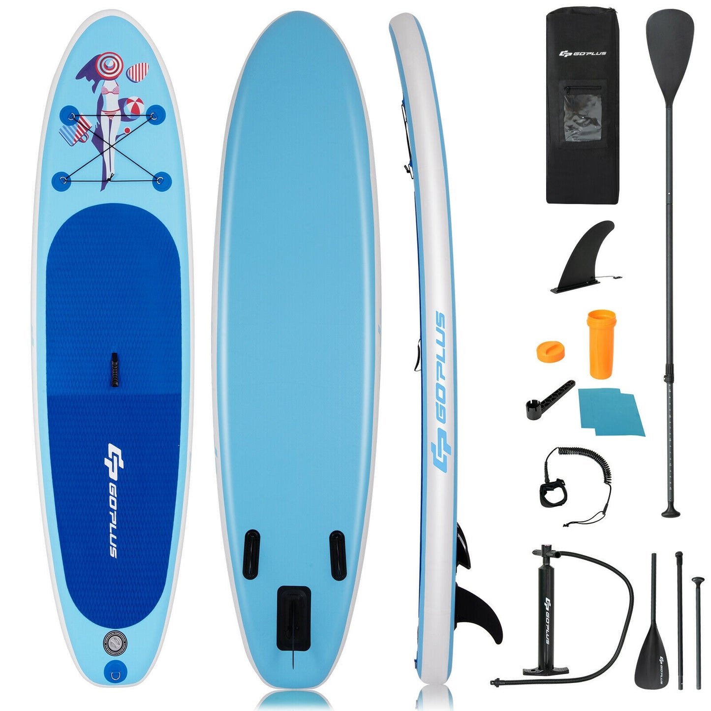 10 FT Inflatable Stand Up Paddle Board, Blue