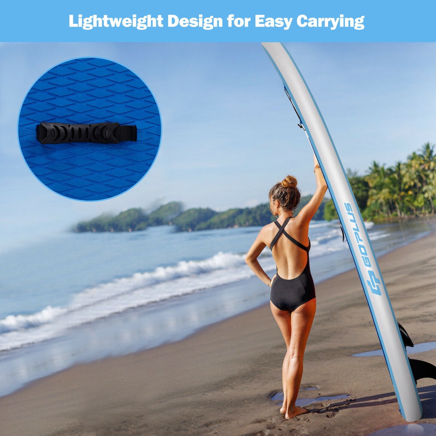 10 FT Inflatable Stand Up Paddle Board, Blue