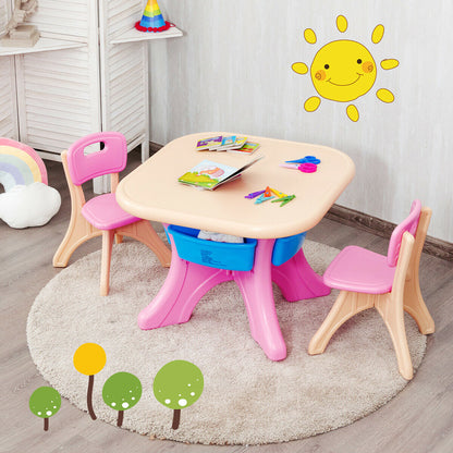 3-Piece Plastic Children Play Table & Chair Set, Multicolor Kids Table & Chair Sets at Gallery Canada