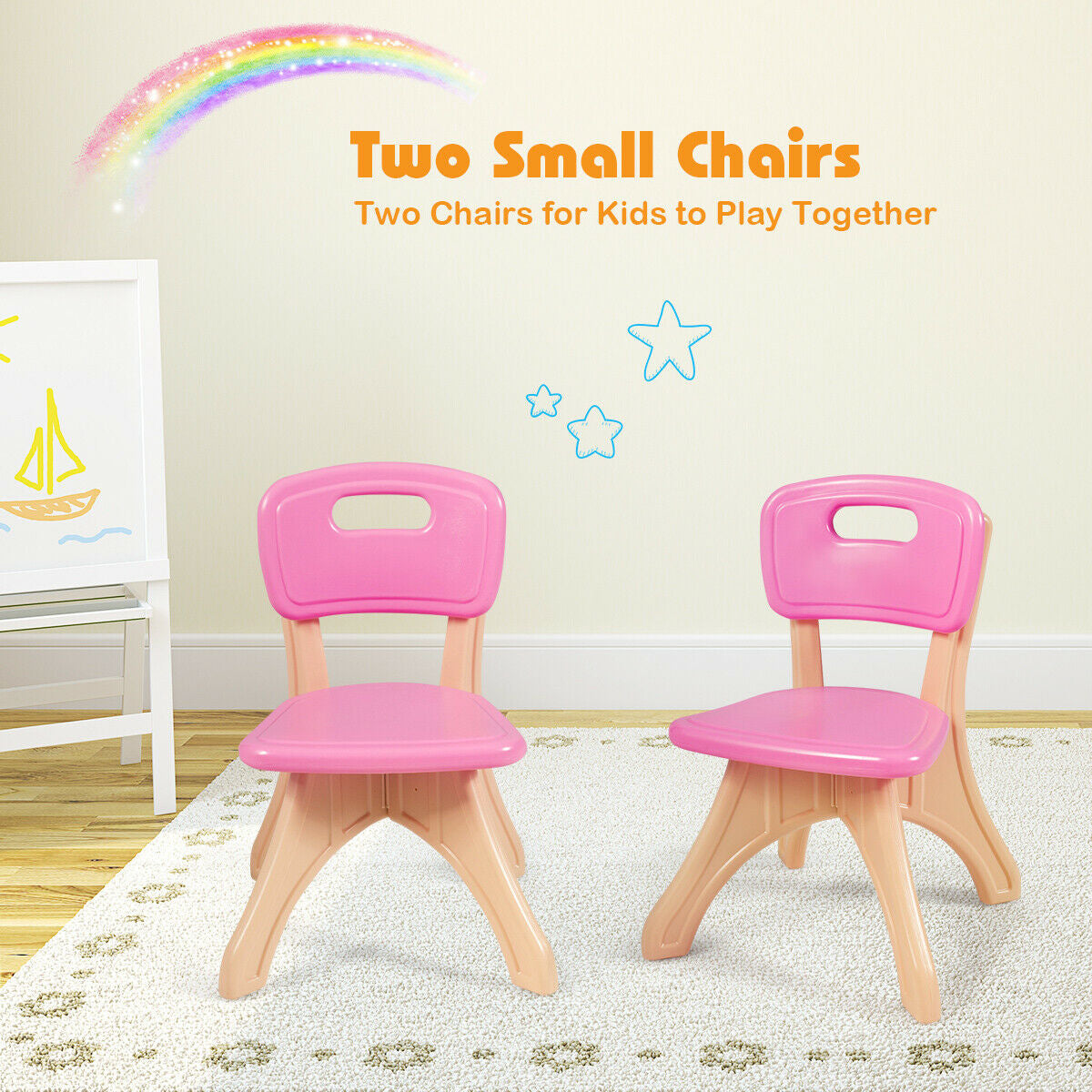 3-Piece Plastic Children Play Table & Chair Set, Multicolor Kids Table & Chair Sets at Gallery Canada