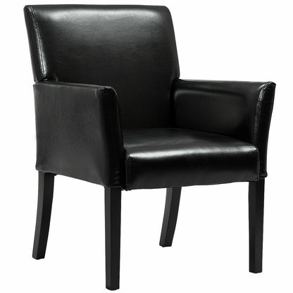 Modern PU Leather Executive Arm Chair, Black