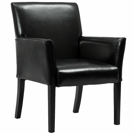 Modern PU Leather Executive Arm Chair Sofa, Black Accent Chairs Black at Gallery Canada