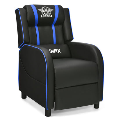Massage Racing Gaming Recliner Chair, Blue