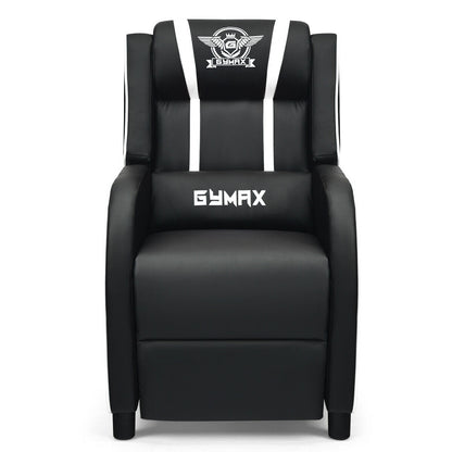 Massage Racing Gaming Single Recliner Chair, White Gaming Chairs at Gallery Canada