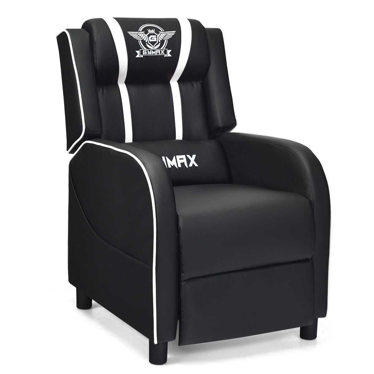 Massage Racing Gaming Single Recliner Chair, White Gaming Chairs White at Gallery Canada