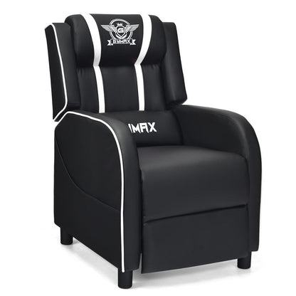 Massage Racing Gaming Single Recliner Chair, White Gaming Chairs at Gallery Canada