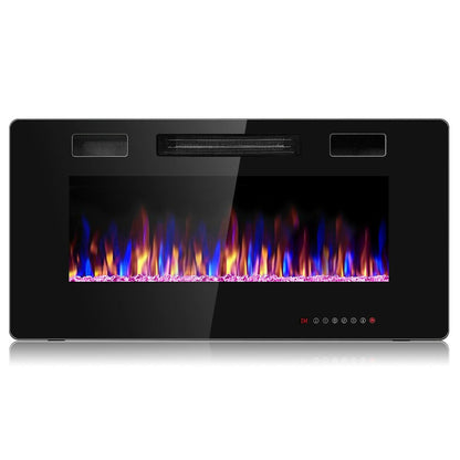 36 Inch Ultra Thin Wall Mounted Electric Fireplace, Black Fireplaces at Gallery Canada