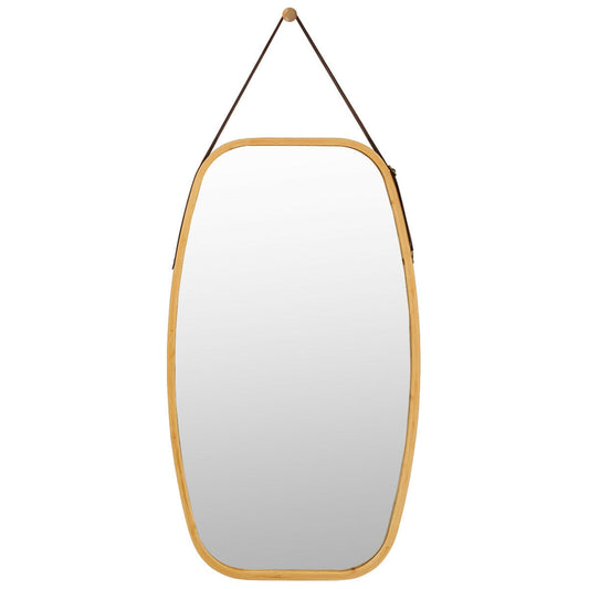 30 Inch Modern Rectangle Wall Mirror, Natural