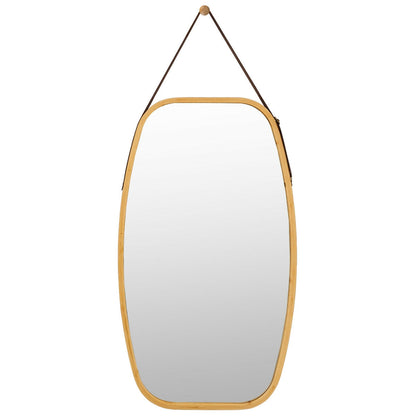 30 Inch Modern Rectangle Wall Mirror, Natural