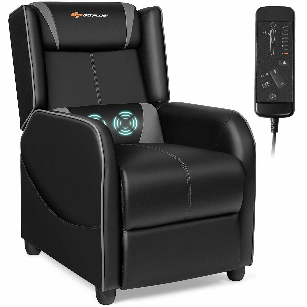 Home Massage Gaming Recliner Chair, Gray Gaming Chairs at Gallery Canada