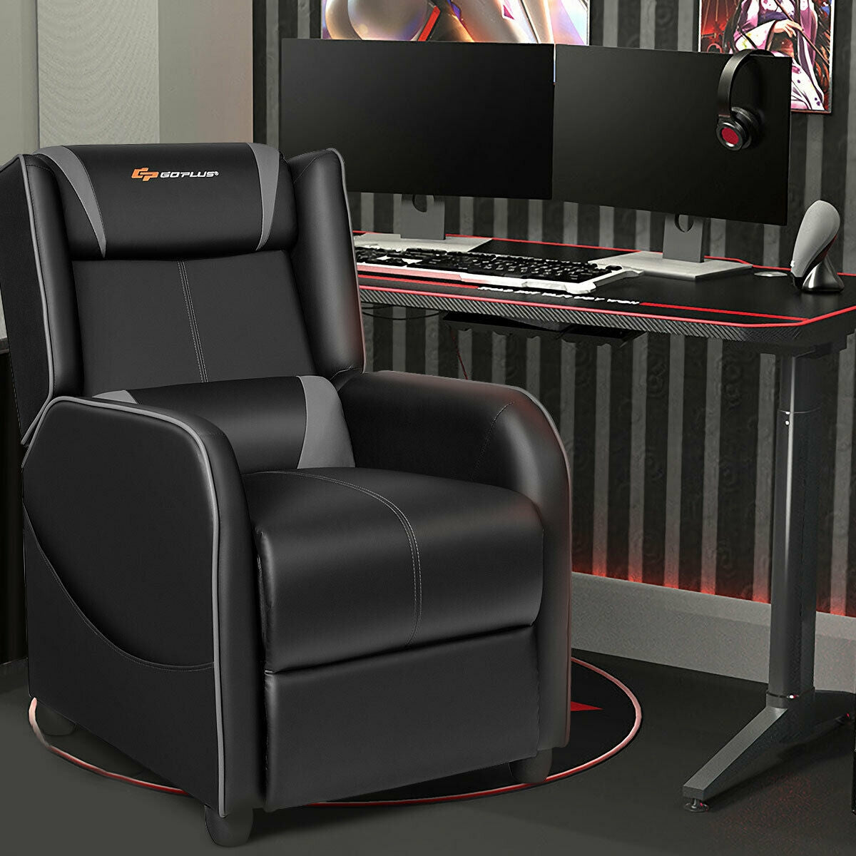Home Massage Gaming Recliner Chair, Gray Gaming Chairs at Gallery Canada