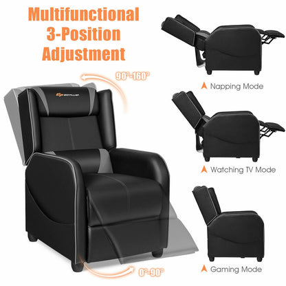 Home Massage Gaming Recliner Chair, Gray Gaming Chairs at Gallery Canada