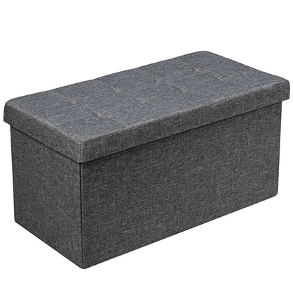 31.5 Inch Foldable Fabric Storage, Removable Bin, Dark Gray Shoe Racks & Storage Benches Dark Gray at Gallery Canada