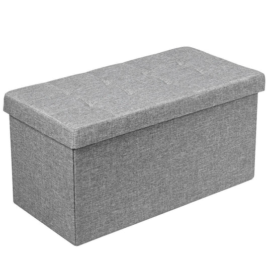 31.5 Inch Foldable Fabric Storage, Removable Bin, Light Gray Shoe Racks & Storage Benches Light Gray at Gallery Canada