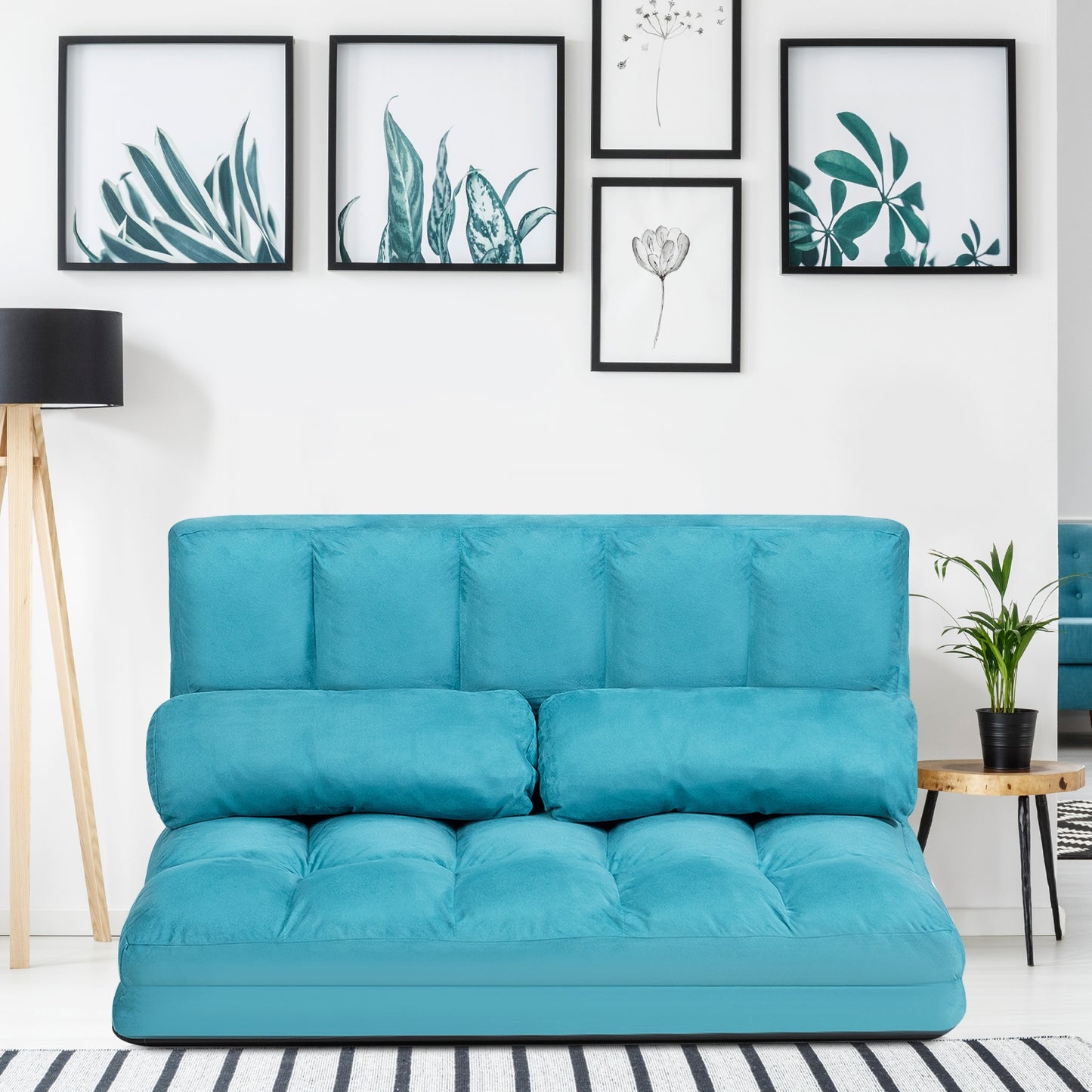 Foldable Floor 6-Position Adjustable Lounge Couch, Blue Floor Chairs at Gallery Canada