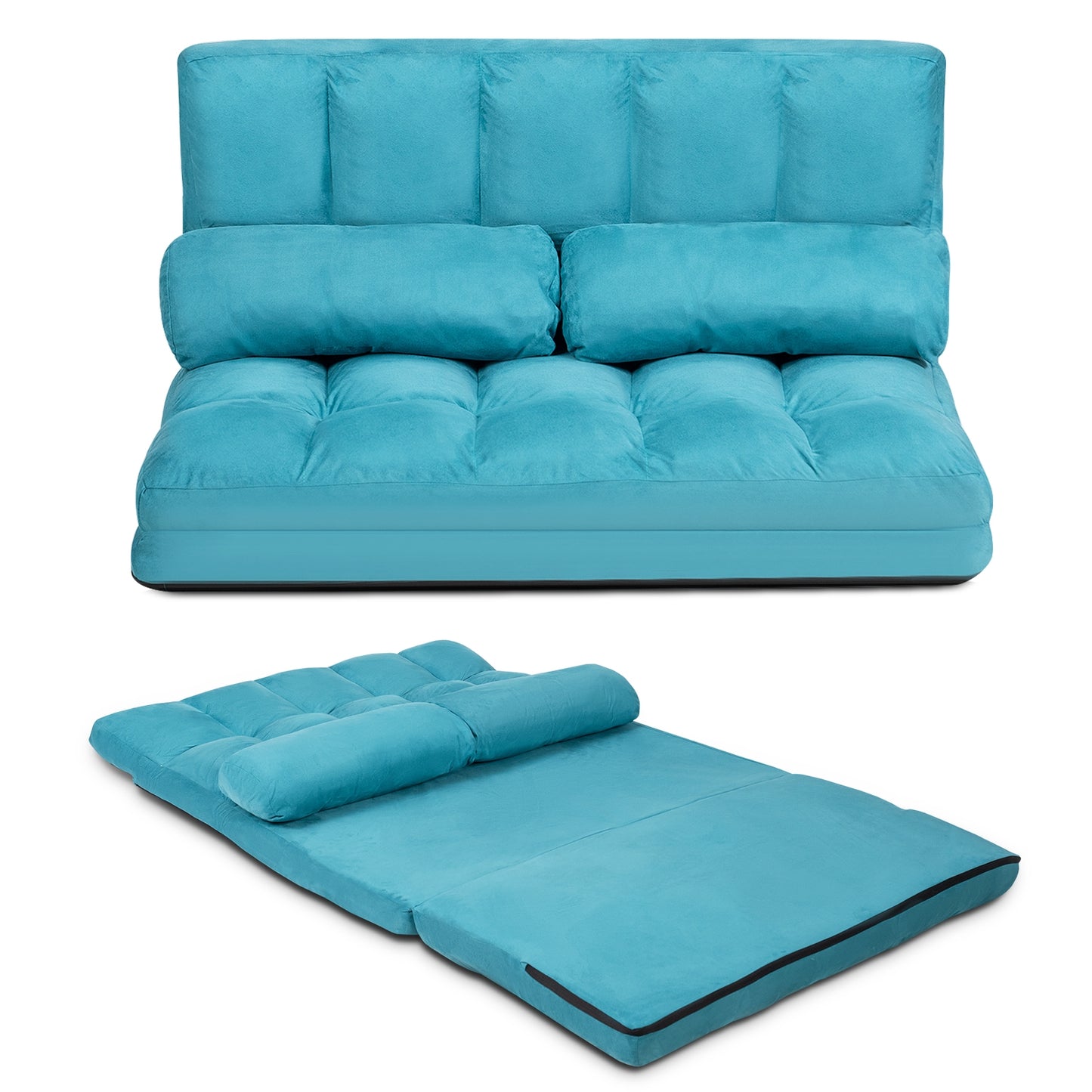 Foldable Floor 6-Position Adjustable Lounge Couch, Blue Floor Chairs at Gallery Canada
