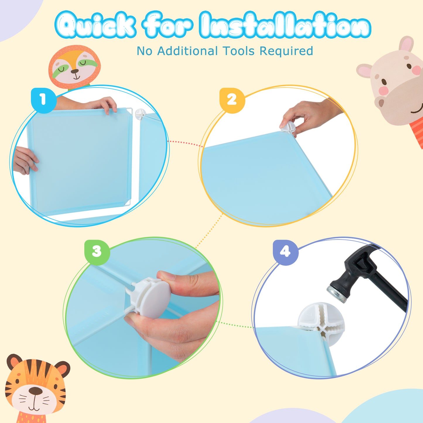 8-Cube Kids Wardrobe Closet with Clothes Hanging Section and Doors, Blue Kids Storage at Gallery Canada