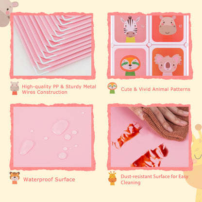 8-Cube Kids Wardrobe Closet with Clothes Hanging Section and Doors, Pink Kids Storage at Gallery Canada