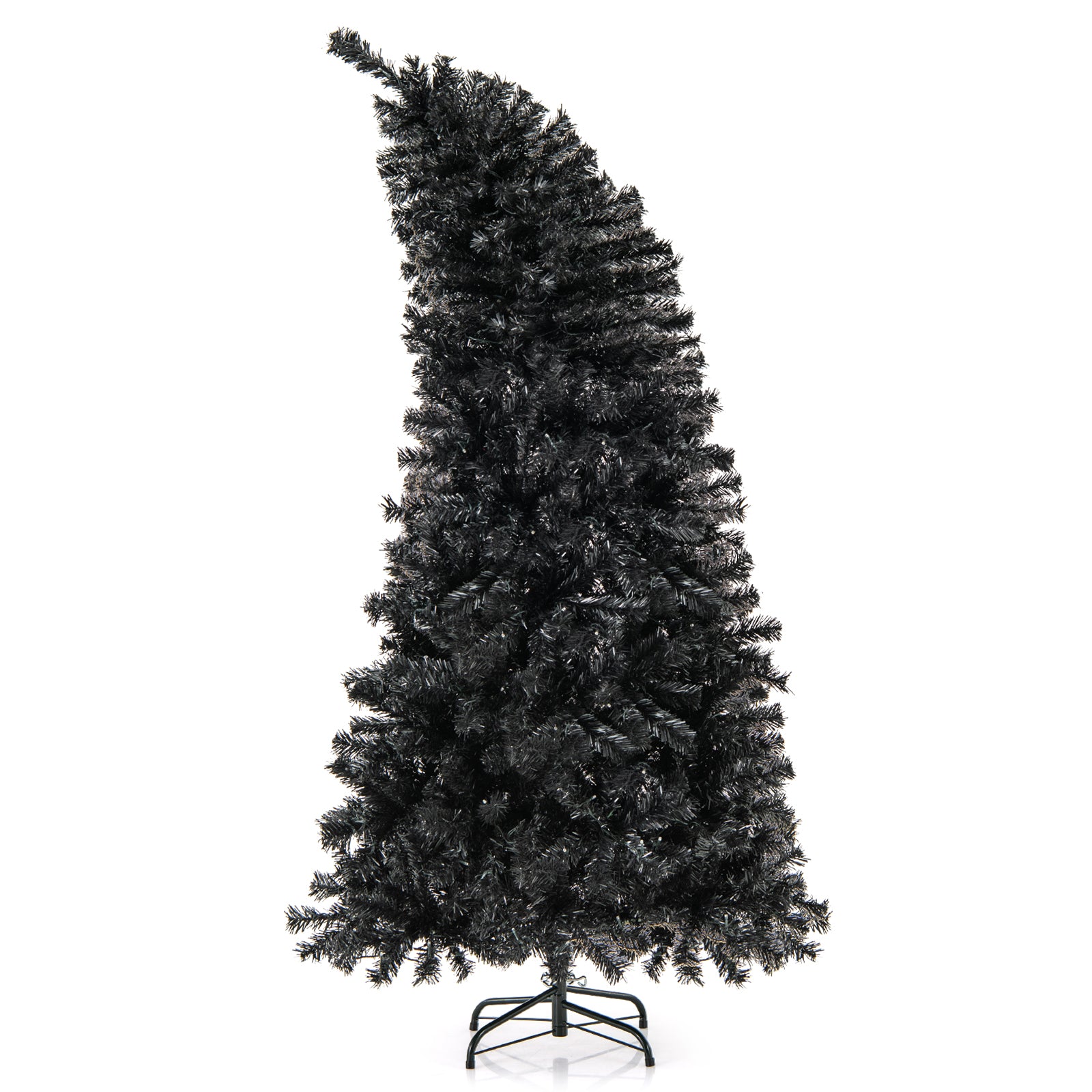 6/7 FT Artificial Christmas Tree with Bendable Top Section and Warm Light-6 FT, Black Christmas Tree at Gallery Canada