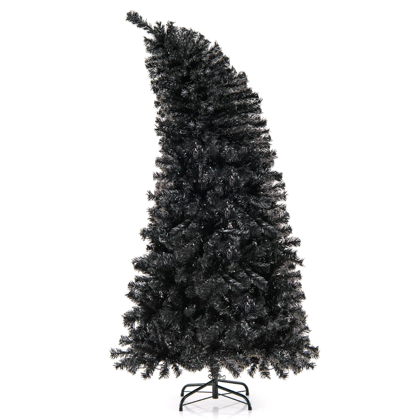 6/7 FT Artificial Christmas Tree with Bendable Top Section and Warm Light-6 FT, Black Christmas Tree at Gallery Canada