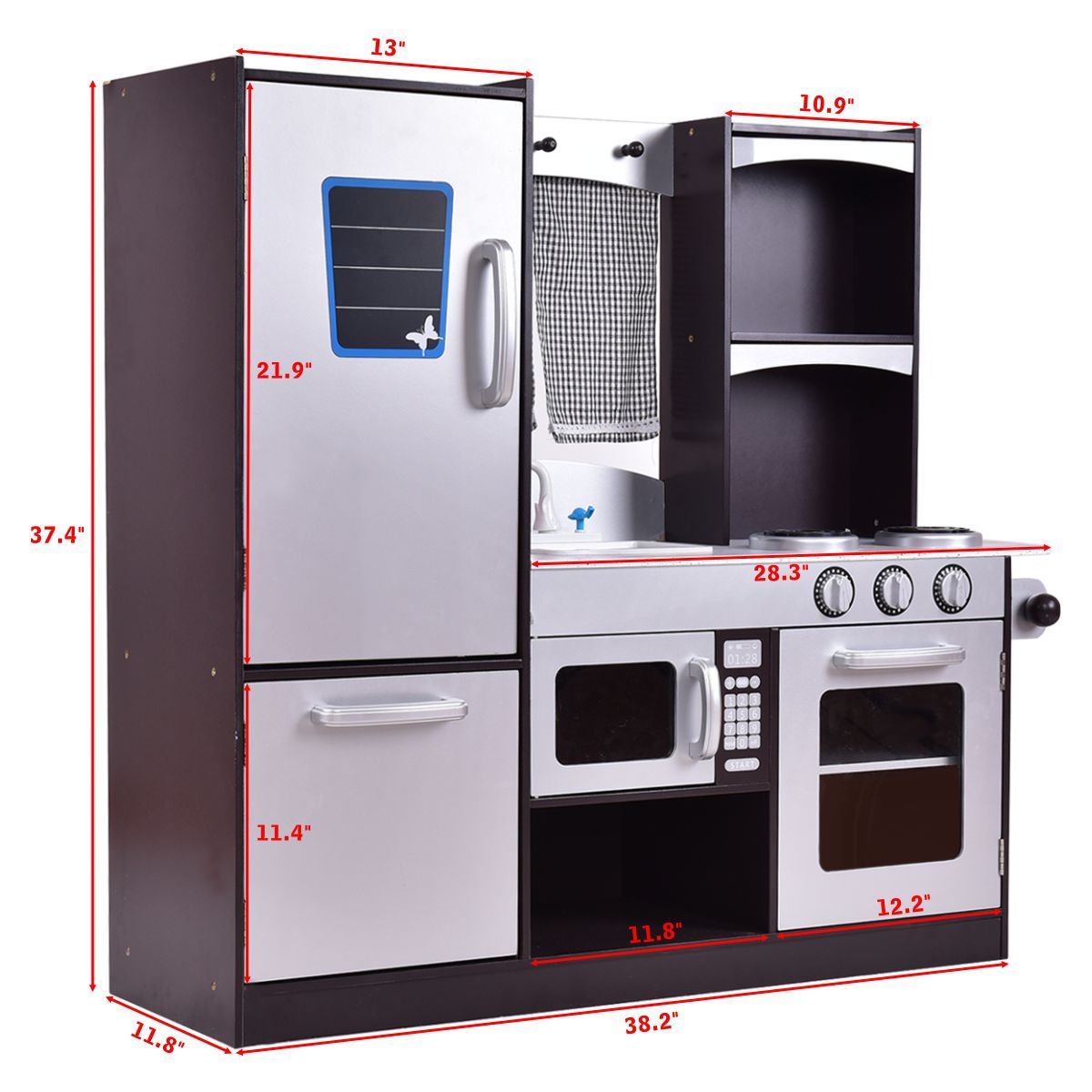 Kids Wooden Modern Kitchen Cooking Pretend Play Set, Coffee Play Kitchen Sets at Gallery Canada