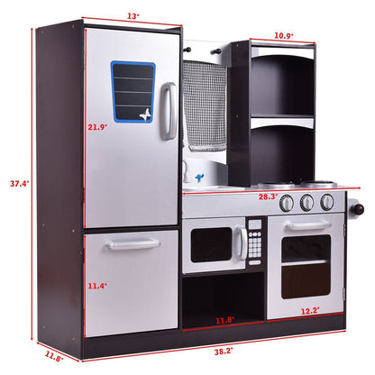 Kids Wooden Modern Kitchen Cooking Pretend Play Set, Coffee Play Kitchen Sets at Gallery Canada