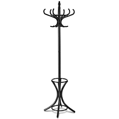 Wood Standing Hat Coat Rack With Umbrella Stand, Black Coat Racks & Hall Trees at Gallery Canada