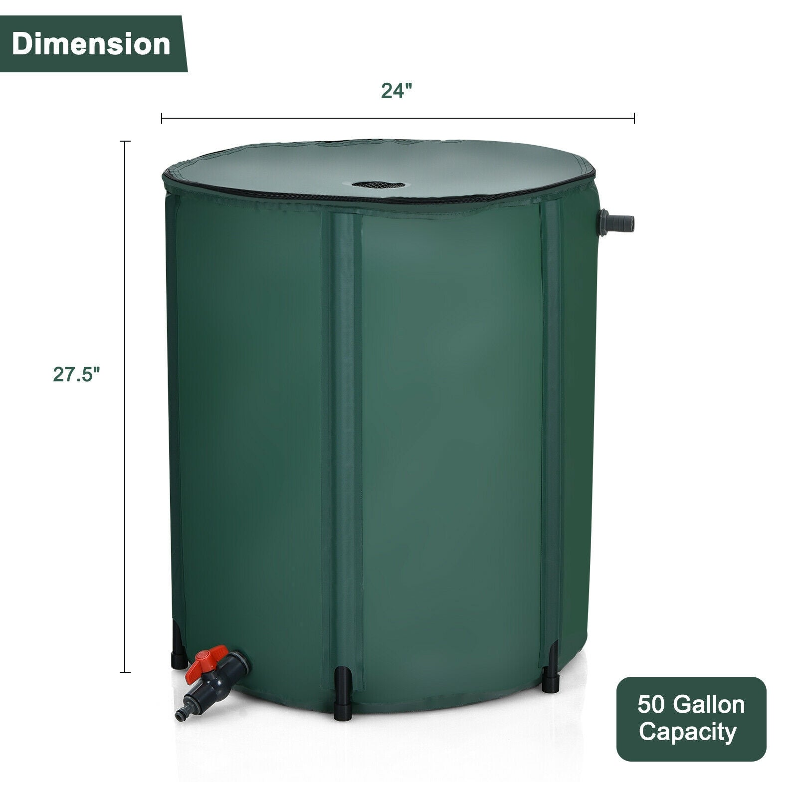 53 Gallon Collapsible Rain Barrel, Green Watering & Irrigation at Gallery Canada