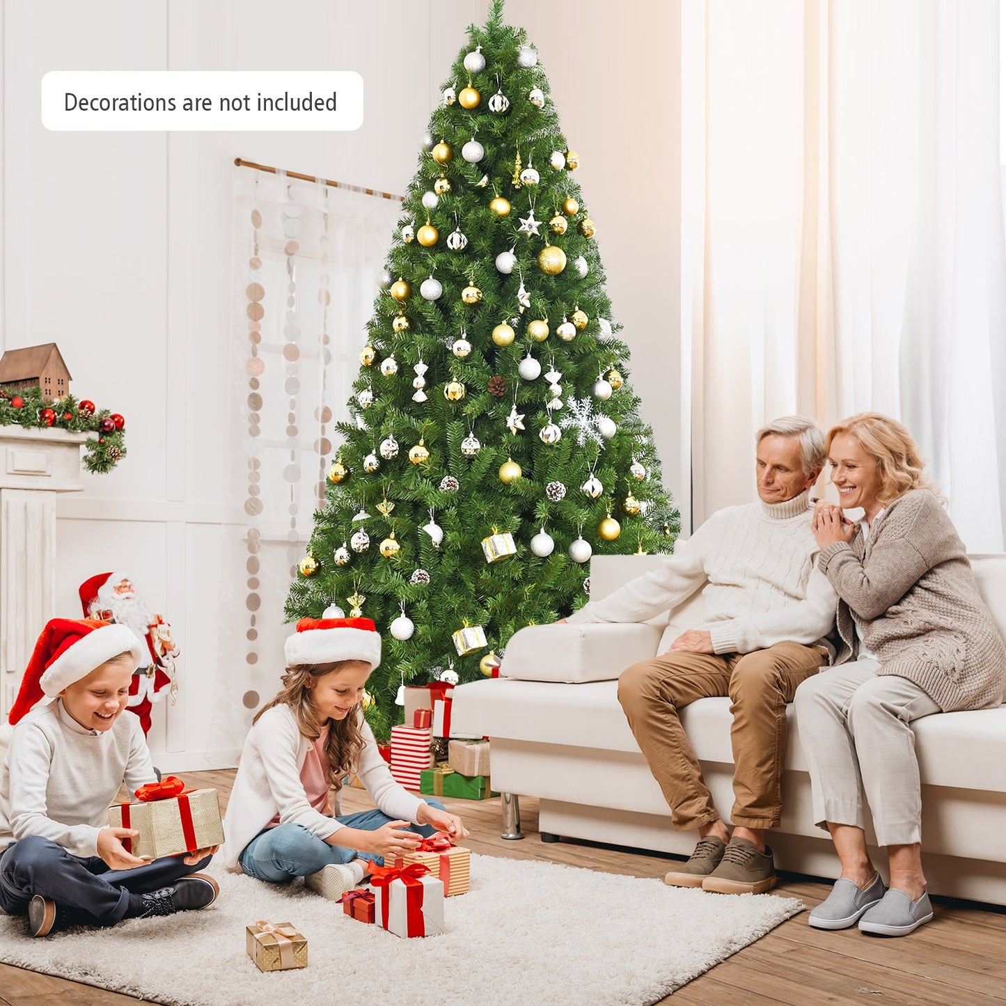 Premium Artificial Hinged PVC Christmas Tree with Metal Stand-9 ft, Green Christmas Tree at Gallery Canada