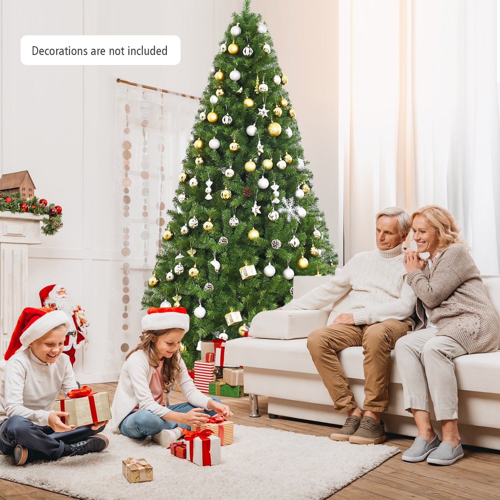 Premium Artificial Hinged PVC Christmas Tree with Metal Stand-9 ft, Green Christmas Tree at Gallery Canada