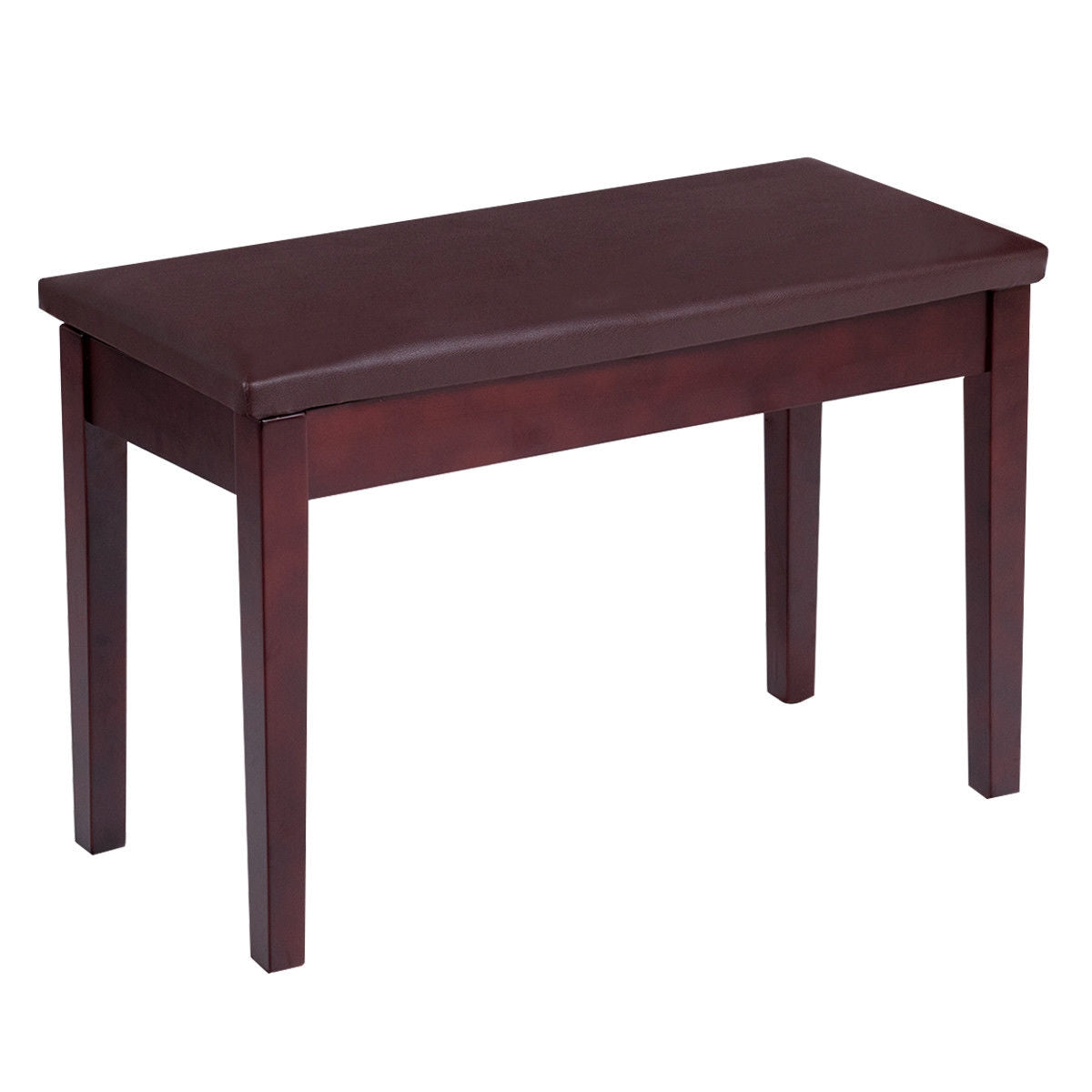 Solid Wood PU Leather Padded Piano Bench, Brown Pianos & Keyboards Brown at Gallery Canada