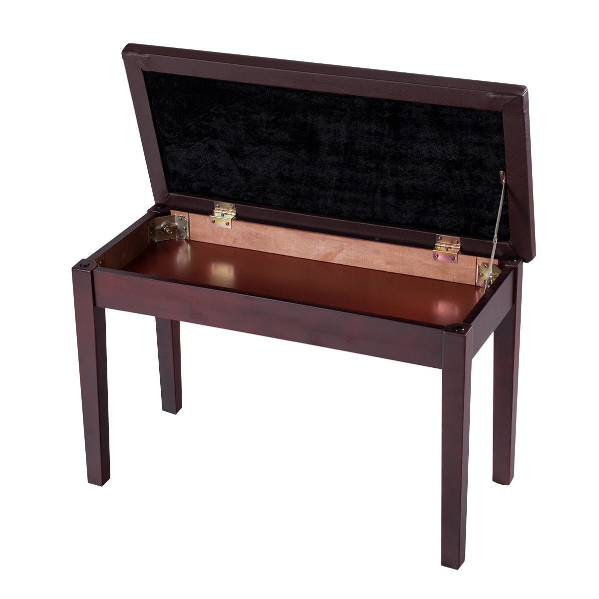 Solid Wood PU Leather Padded Piano Bench Keyboard Seat, Brown Pianos & Keyboards at Gallery Canada