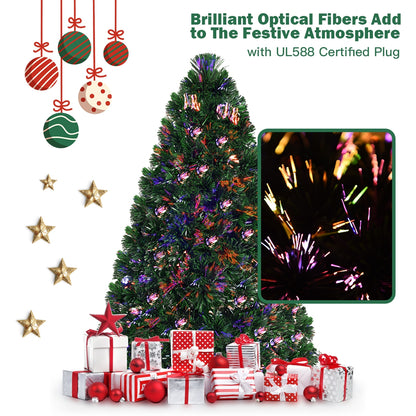 Artificial Pre-Lit Fiber Optic PVC Christmas Tree-5 ft, Green Christmas Tree at Gallery Canada